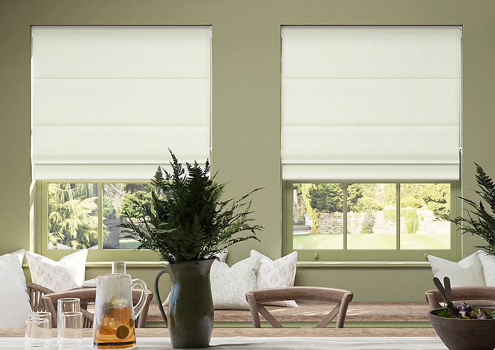 Atina (Blackout), Pure Ivory - Twist&Fit Roman Blind - Image 3